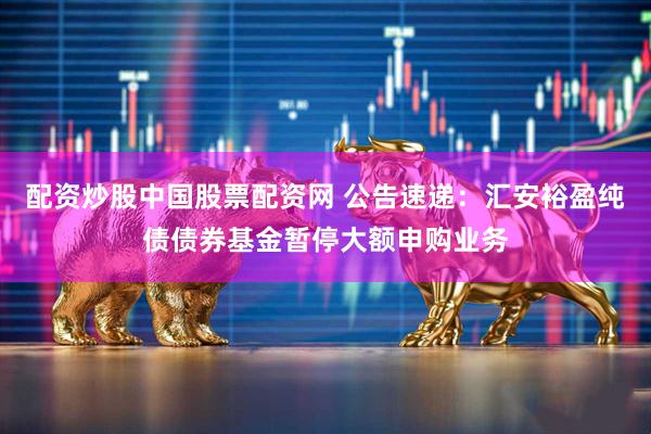 配资炒股中国股票配资网 公告速递：汇安裕盈纯债债券基金暂停大额申购业务